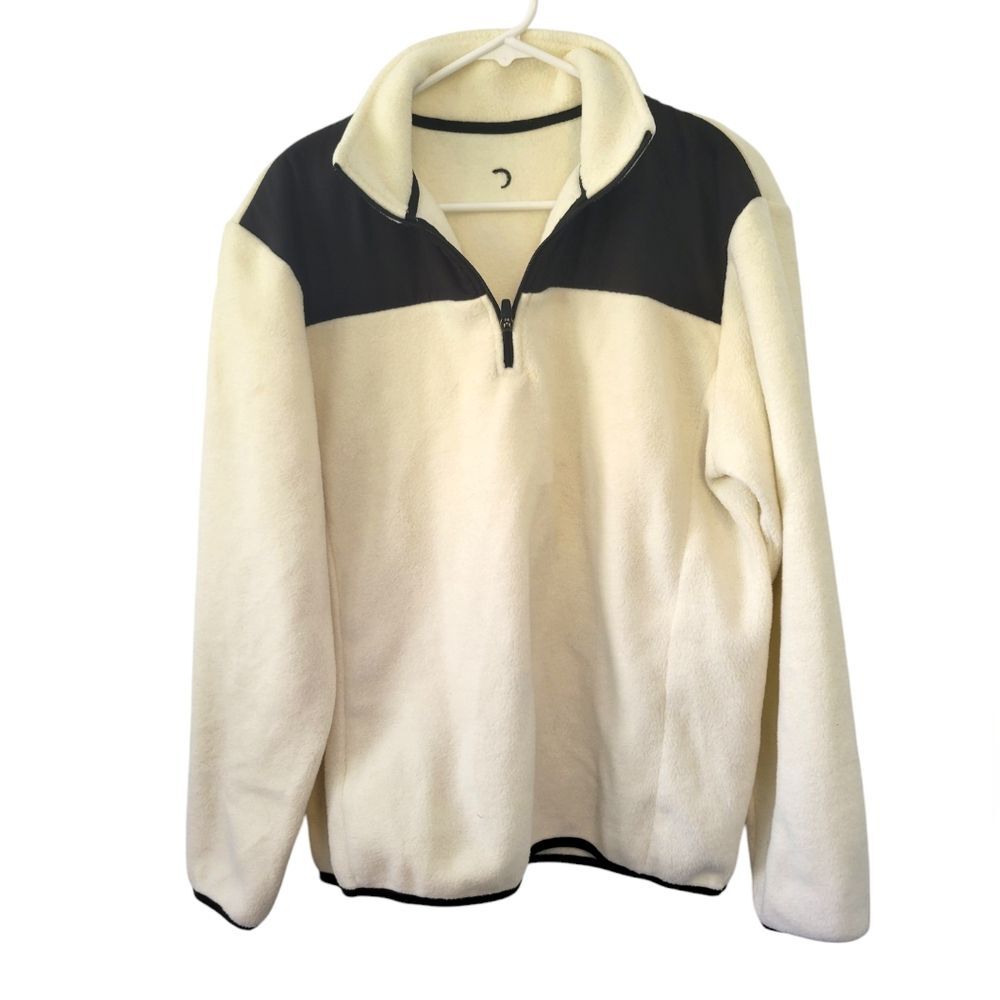 Zyia Active Cream Fleece 1/4 Zip Sweater Size Large